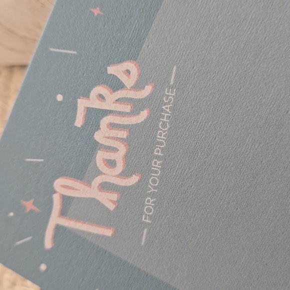 Poshmark 10 Swag Merch Blue Tone Thank You Cards Pink Accents Seller Reseller - Picture 2 of 10